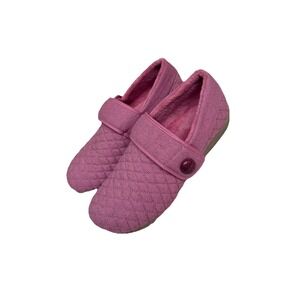 Vionic Jackie Pink Quilted Slippers Mary Jane Comfort Shoes Women's Size 11